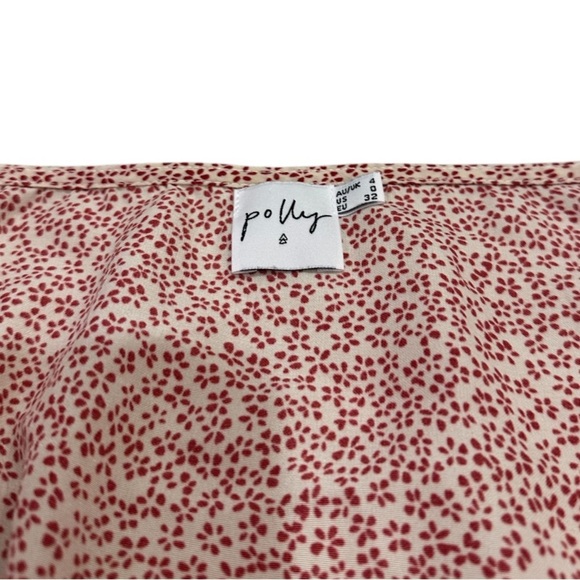 Princess Polly Puff Sleeve Floral Smocked Square Neck Blouse Size 0 - Picture 3 of 7